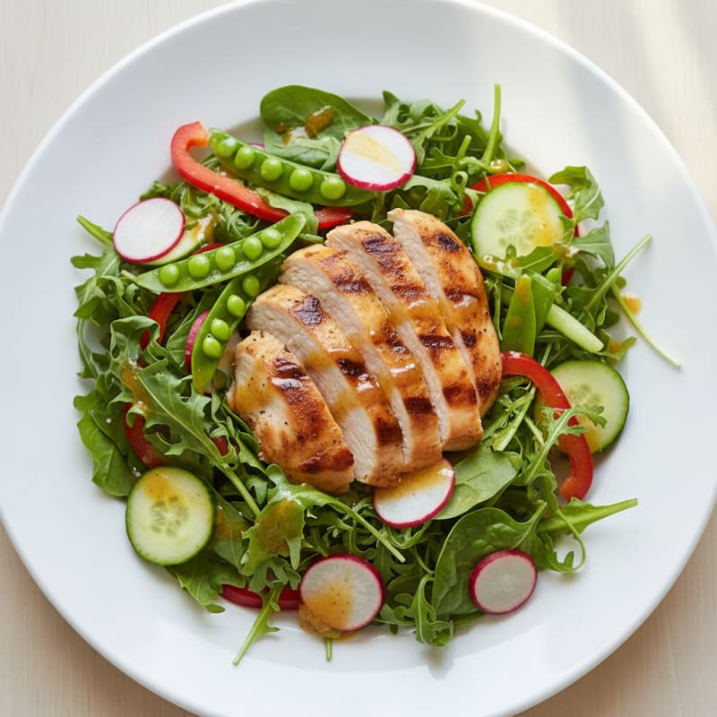Grilled Turkey Breast Salad with Crunchy Vegetables
