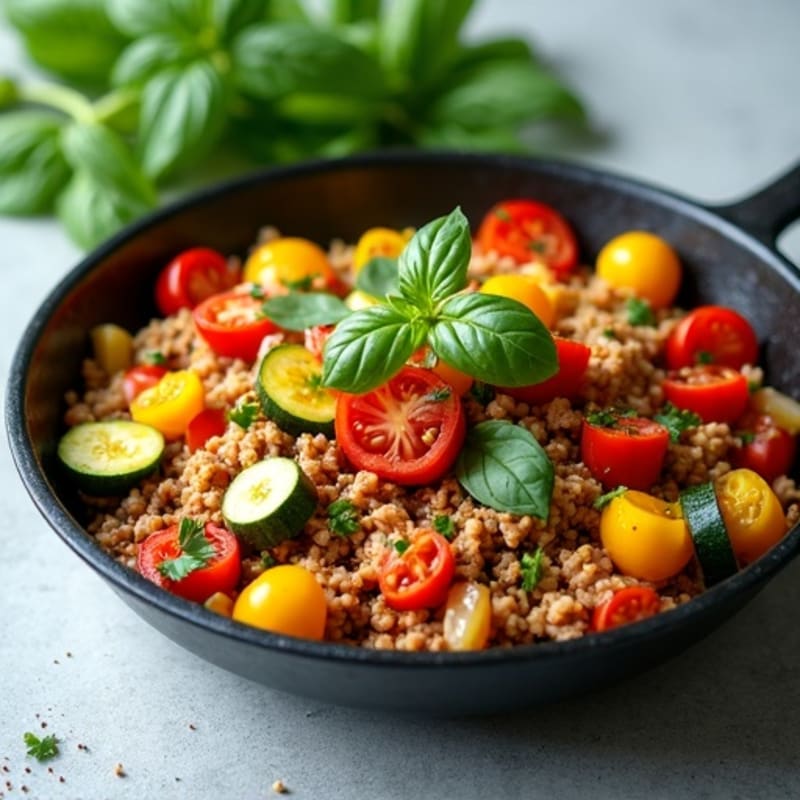 Ground Turkey and Vegetable Skillet with Fresh Herbs