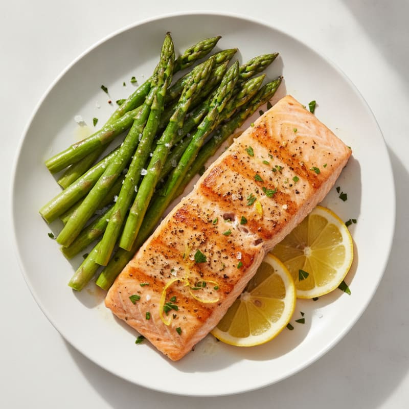 Lemon Herb Grilled Salmon with Asparagus
