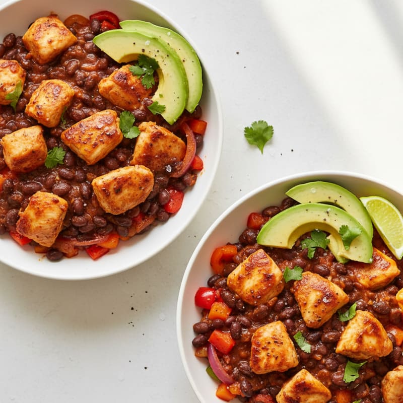 Spicy Chipotle Chicken and Black Bean Bowls