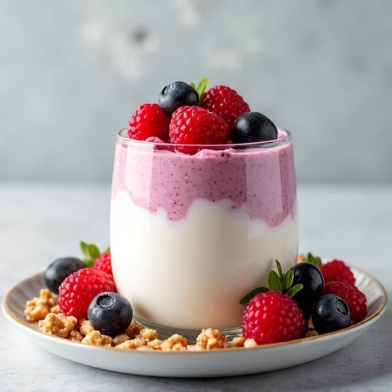 Greek Yogurt Protein Mousse with Mixed Berries
