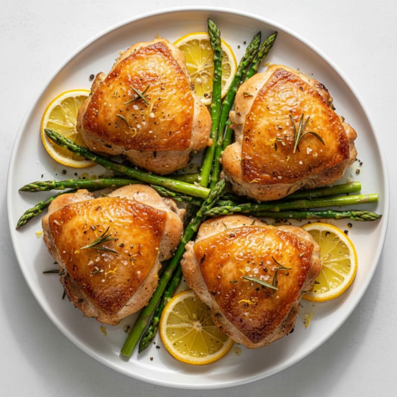Crispy Lemon-Herb Roasted Chicken Thighs