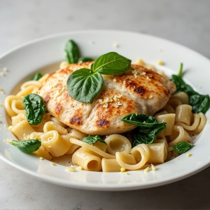 Healthy Creamy Chicken Alfredo Pasta