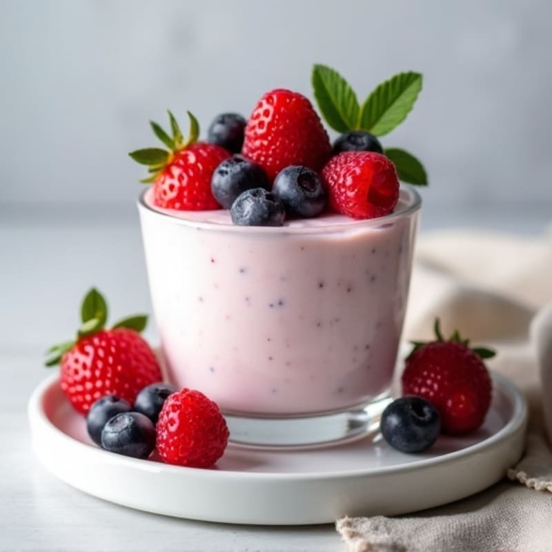 Greek Yogurt Protein Mousse with Berries
