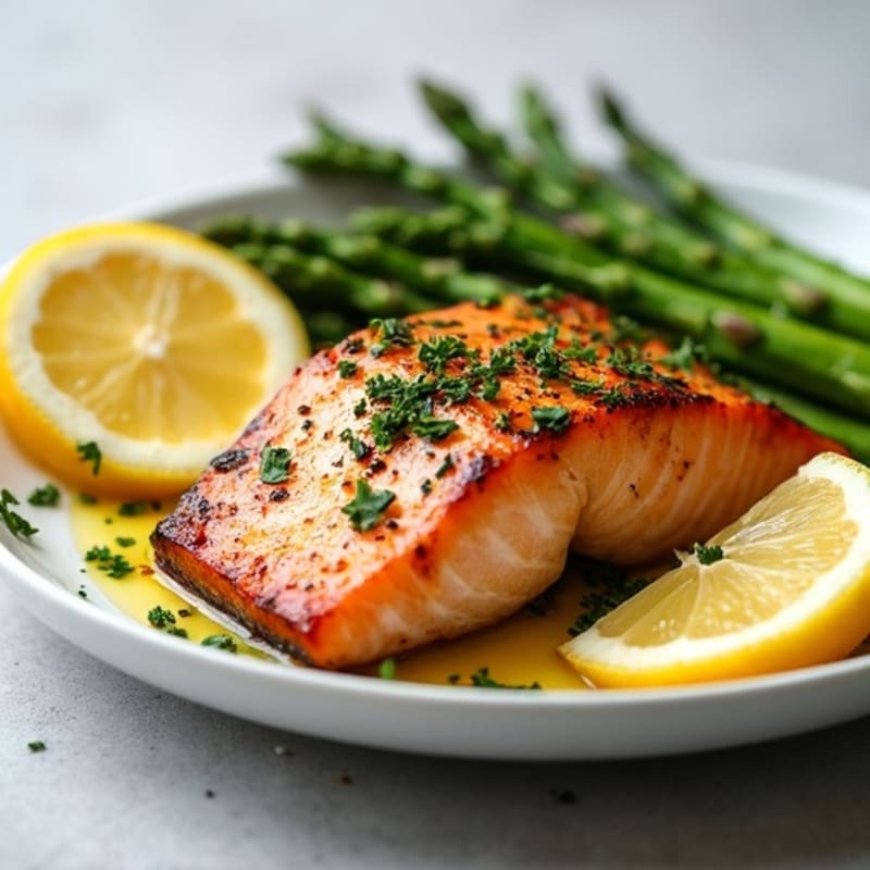 Lemon-Herb Roasted Salmon with Crispy Asparagus