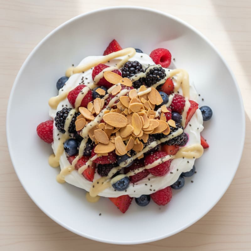 Greek Yogurt Protein Parfait with Mixed Berries