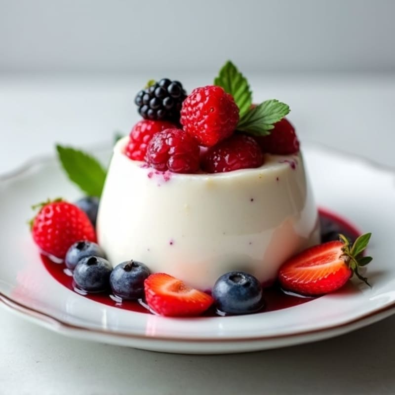 Greek Yogurt Protein Mousse with Mixed Berries
