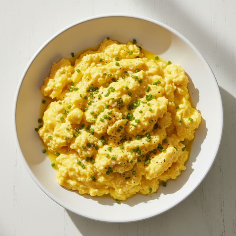 Creamy Golden Scrambled Eggs with Chives