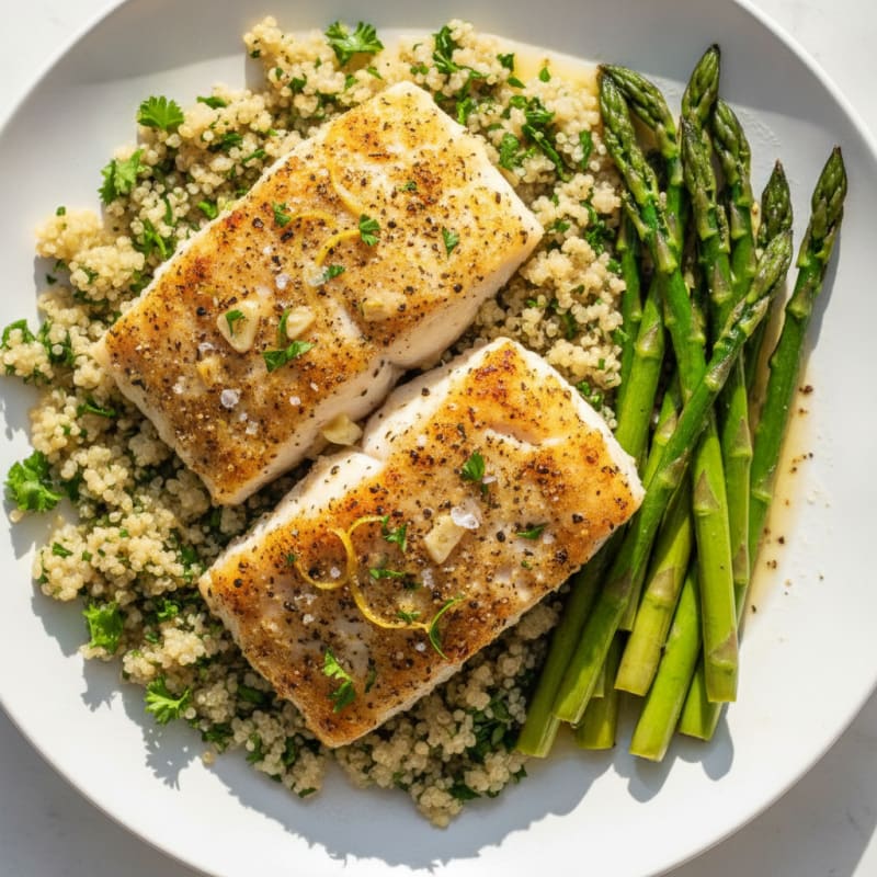 Lemon-Herb Baked Cod with Asparagus