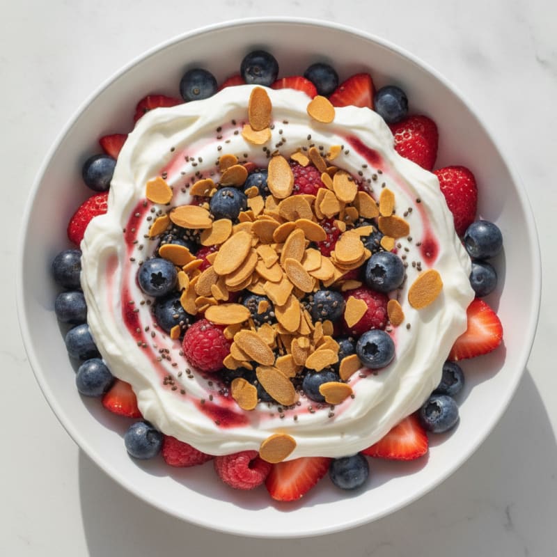Greek Yogurt Protein Parfait with Mixed Berries