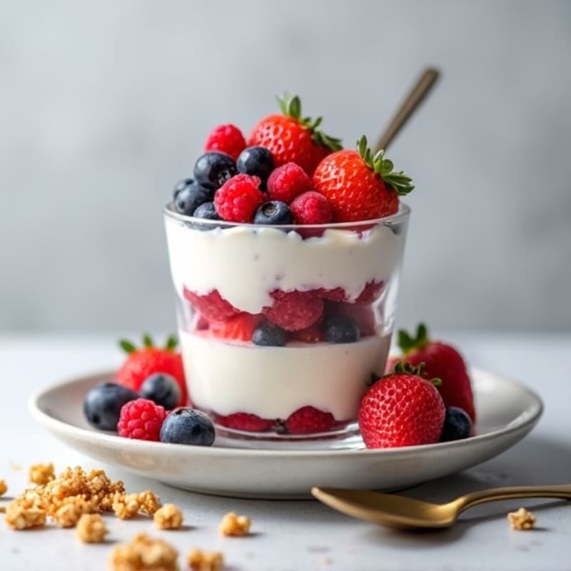 Greek Yogurt Protein Parfait with Mixed Berries