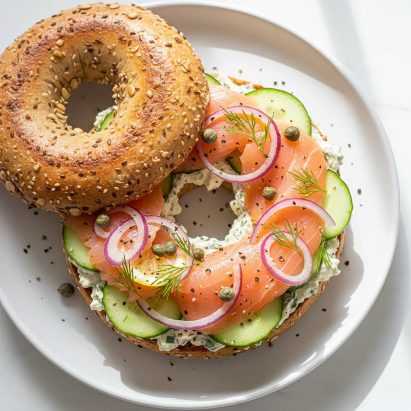 Creamy Smoked Salmon Bagel