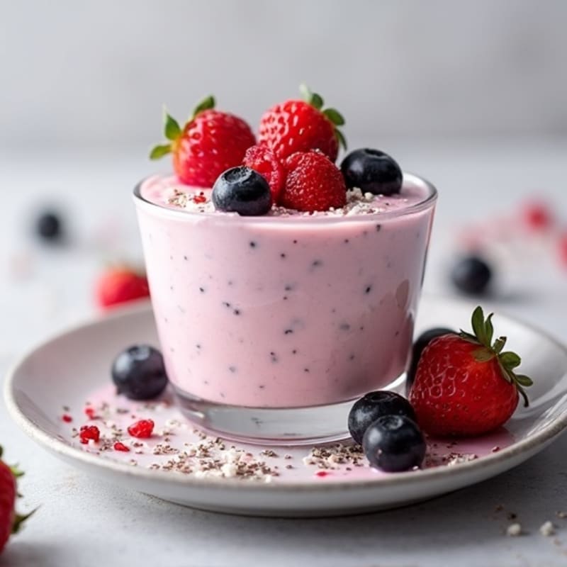 Greek Yogurt Protein Mousse with Mixed Berries