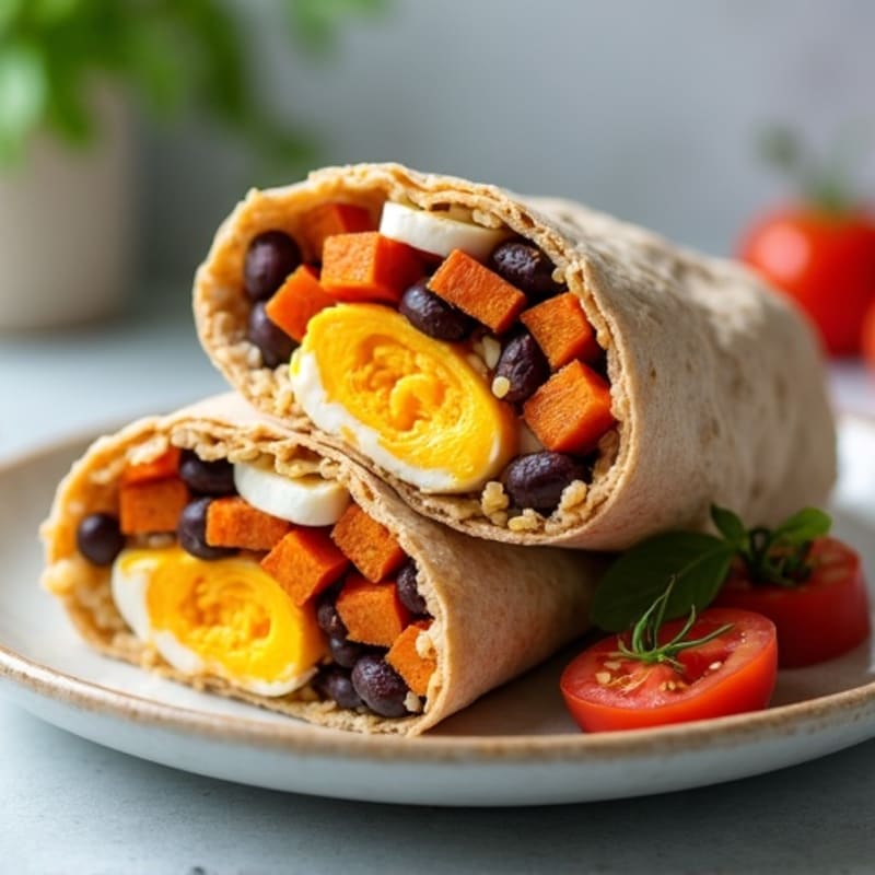 Protein-Packed Sweet Potato Black Bean Breakfast Burrito