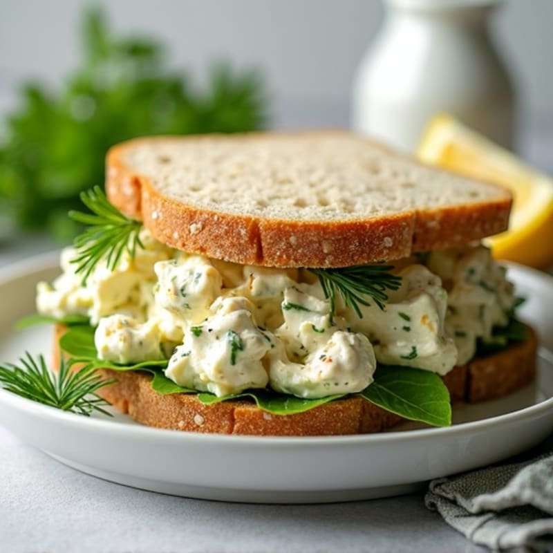 Creamy Chicken Salad Sandwich with Fresh Herbs