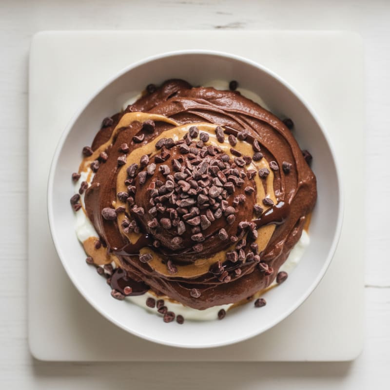 Silky Chocolate Protein Mousse with Almond Butter