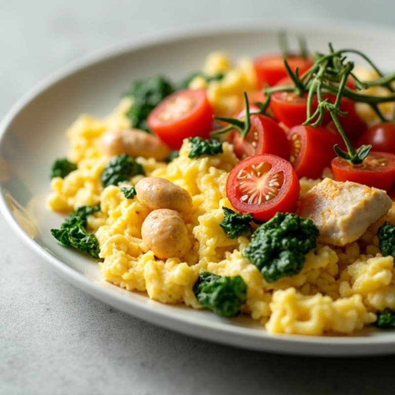 Chicken Egg White Scramble with Spinach