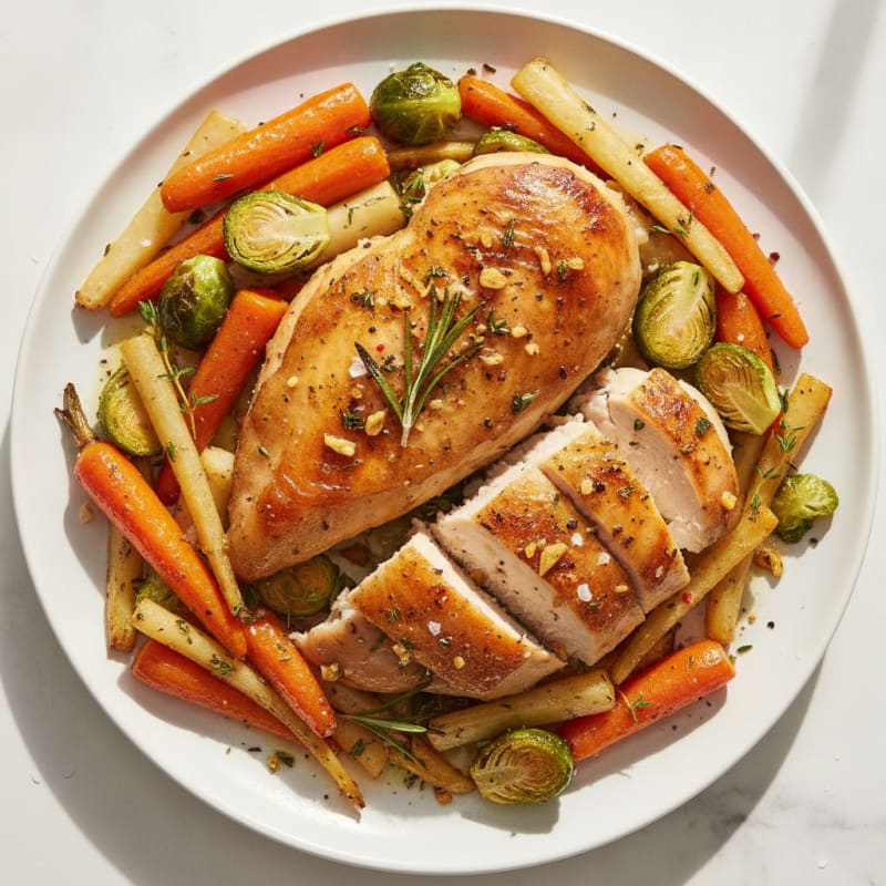 Garlic Herb Roasted Chicken with Root Vegetables