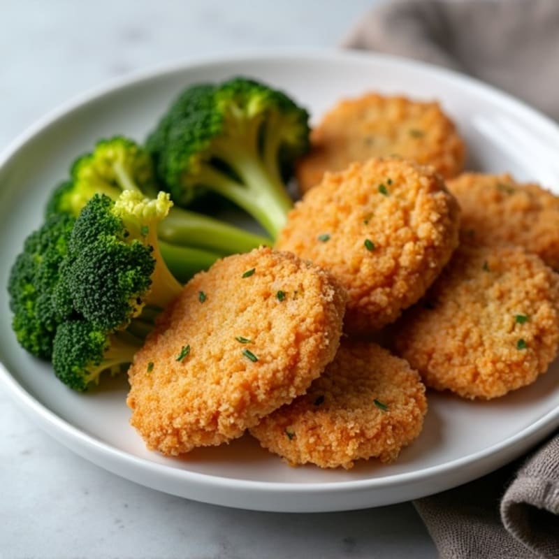 Crispy Baked Chicken Nuggets with Roasted Broccoli