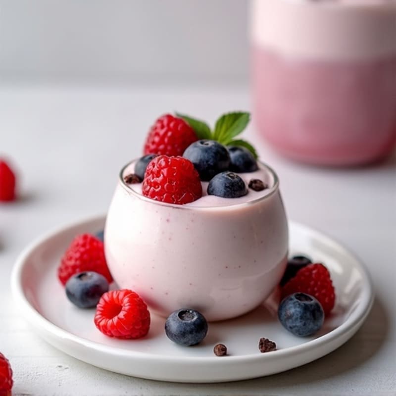 Silky Greek Yogurt Protein Mousse with Berries