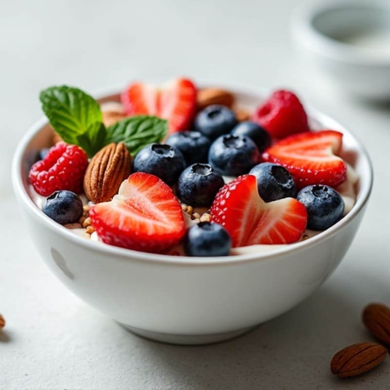 Creamy Cottage Cheese with Fresh Berries and Toasted Nuts