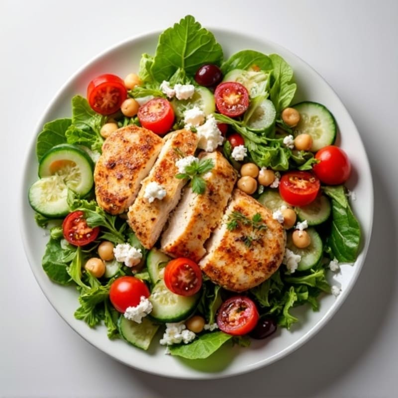 Fresh Chopped Vegetable Salad with Creamy Feta