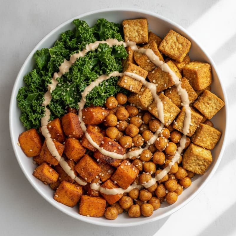 Roasted Sweet Potato and Chickpea Buddha Bowl