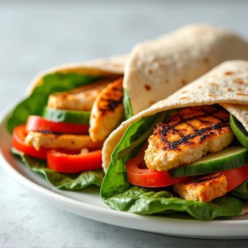 Grilled Chicken and Fresh Veggie Wraps