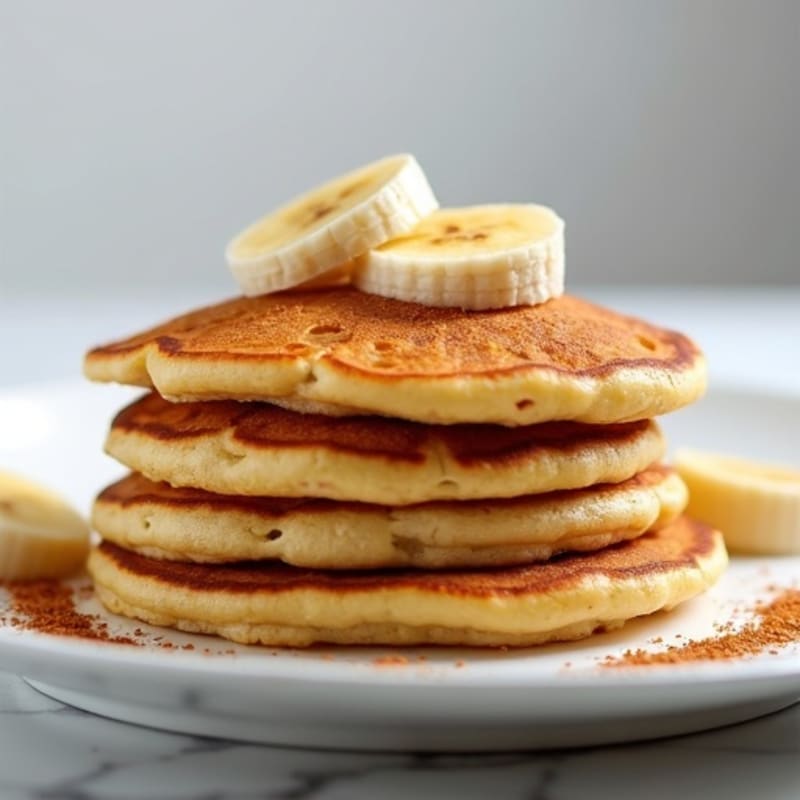 Fluffy Almond-Banana Protein Pancakes