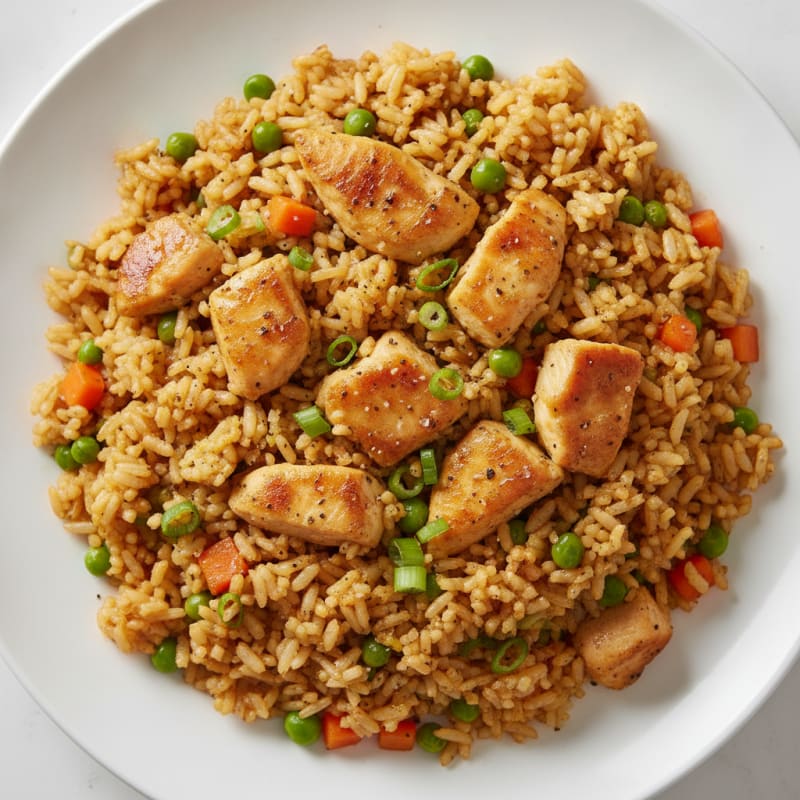 Chicken Fried Rice with Sesame-Ginger Sauce