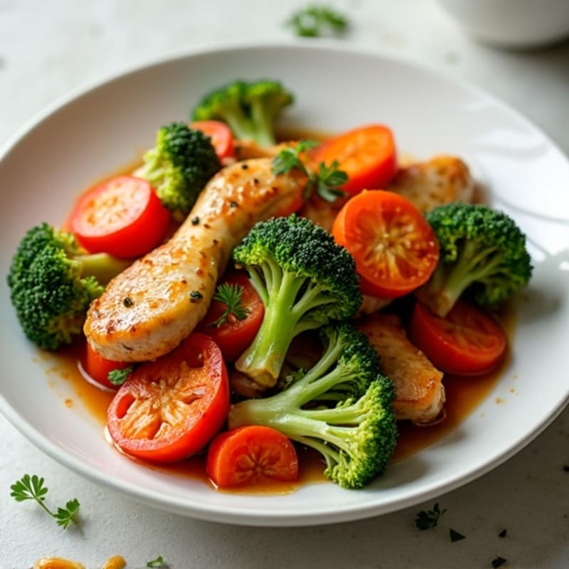 Chicken Stir-Fry with Vibrant Vegetables and Savory Garlic Ginger Sauce