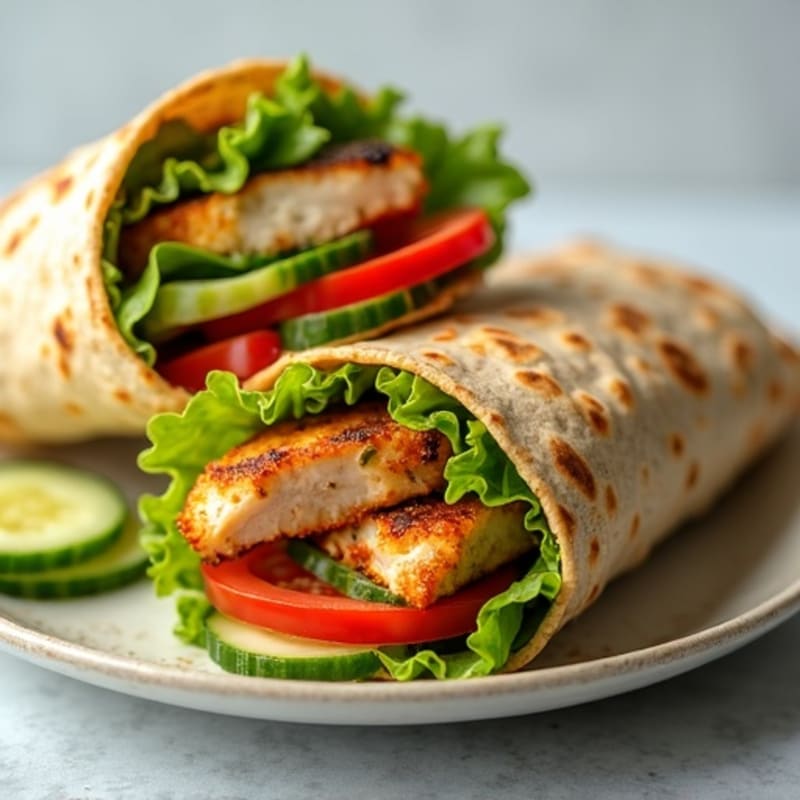 Crispy Grilled Chicken and Fresh Veggie Wrap
