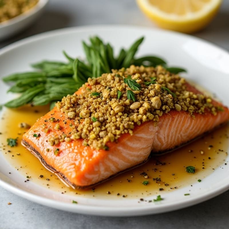 Crispy Pistachio-Crusted Salmon with Honey-Miso Glaze
