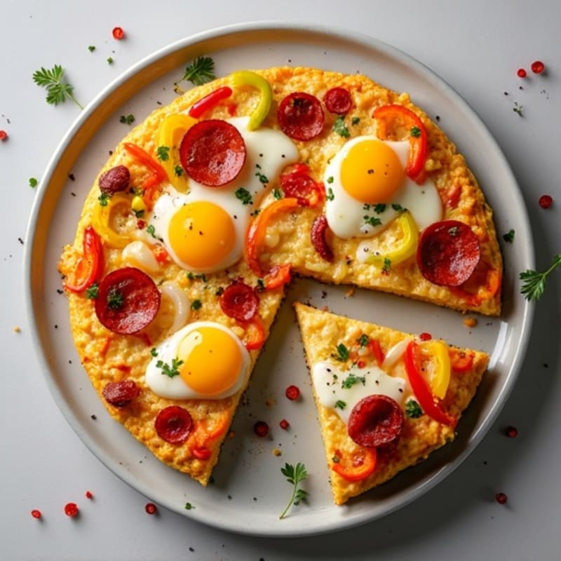 Spicy Pepper Jack Frittata with Crispy Pepperoni