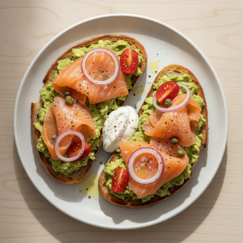 Smoked Salmon Sourdough Toast with Avocado