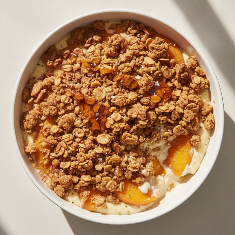 Baked Peach Cobbler with Cinnamon Topping