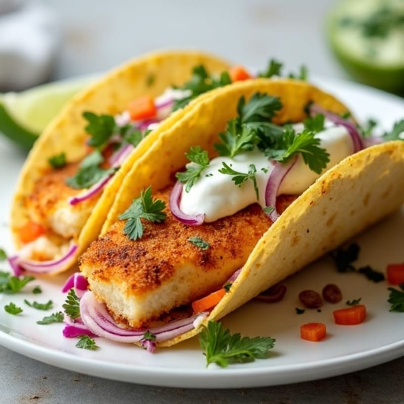 Crispy Baked Fish Tacos with Fresh Cabbage Slaw