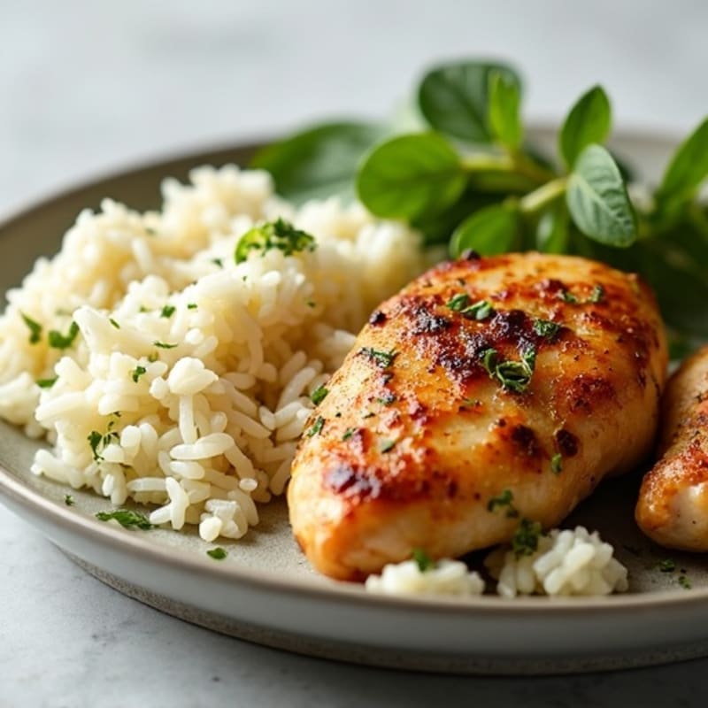 Herb-Roasted Chicken with Coconut Lime Rice