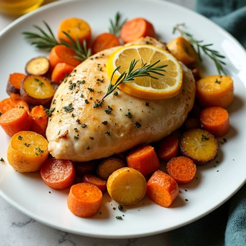 Sheet Pan Lemon-Herb Chicken and Roasted Root Vegetables