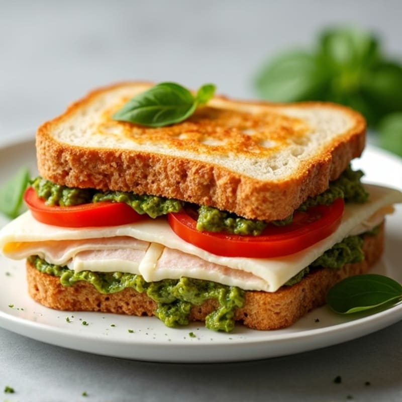 Pesto Turkey Panini with Fresh Mozzarella