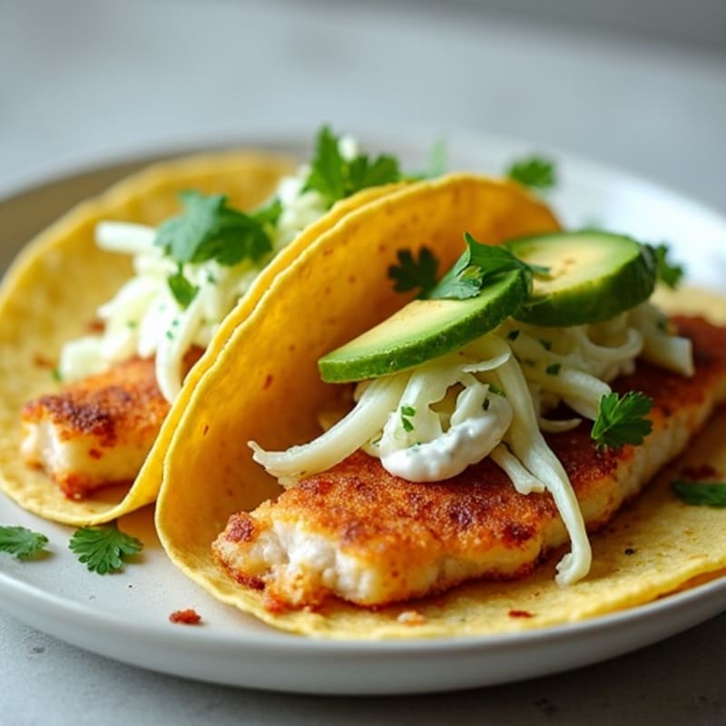 Crispy Baked Fish Tacos with Lime Slaw