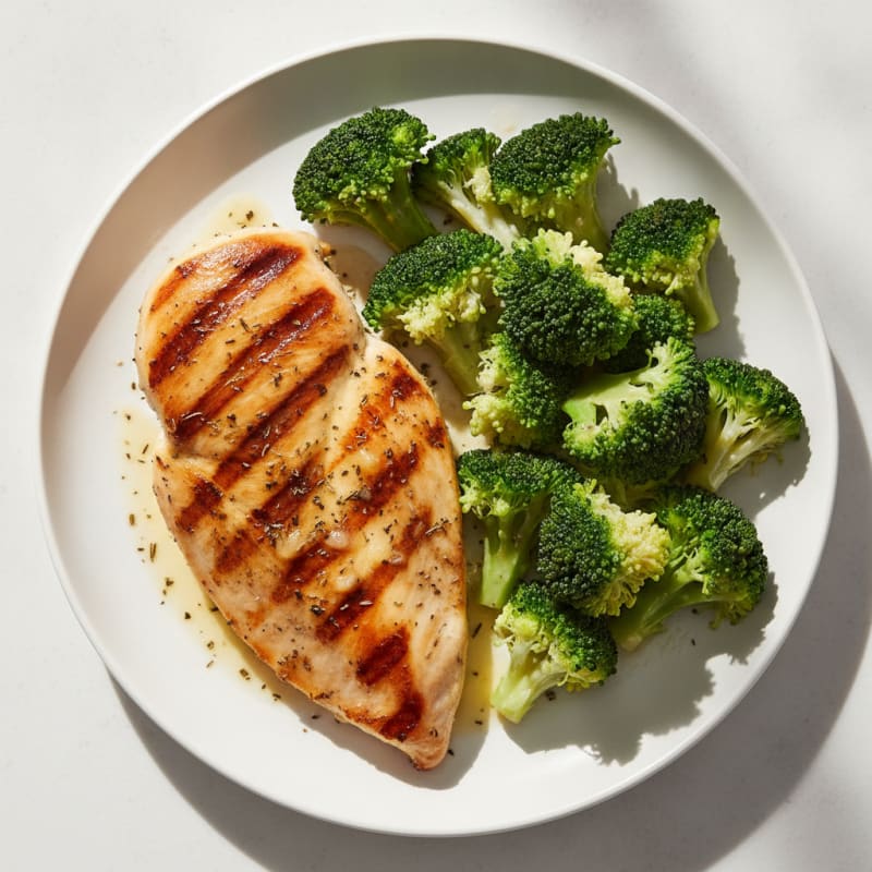 Grilled Chicken Breast with Steamed Broccoli