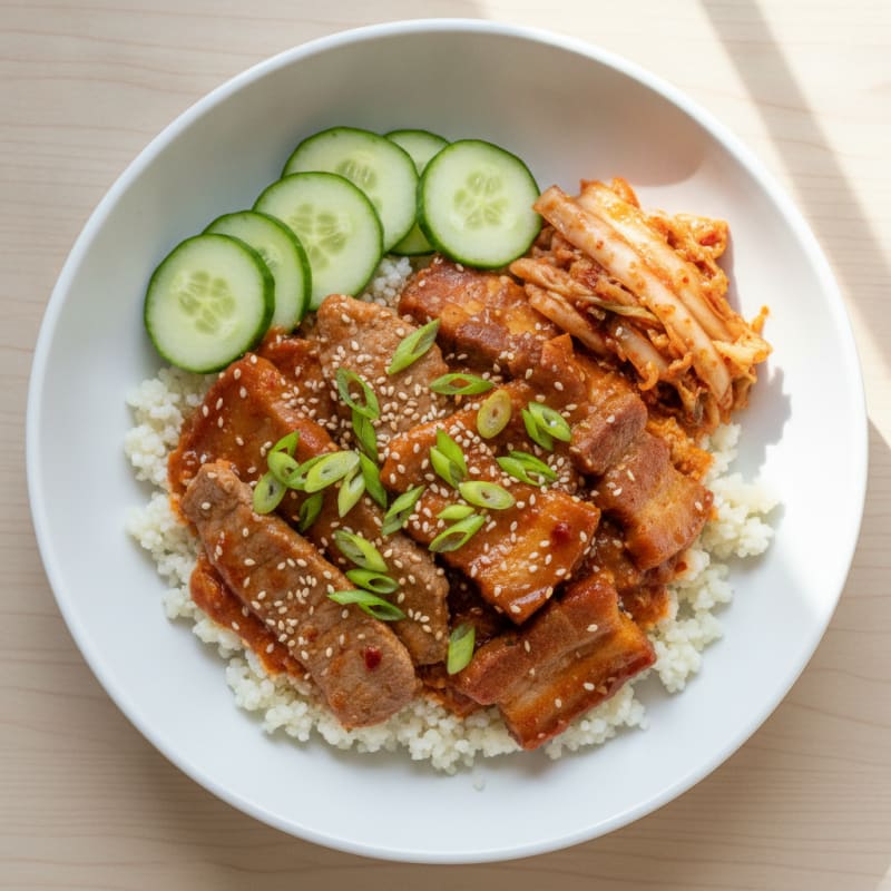 Spicy Gochujang Pork Belly Bowl