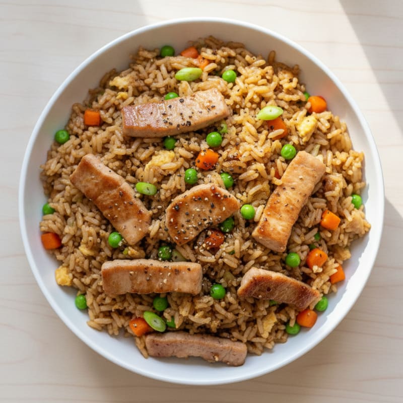 Savory Pork Fried Rice with Vegetables