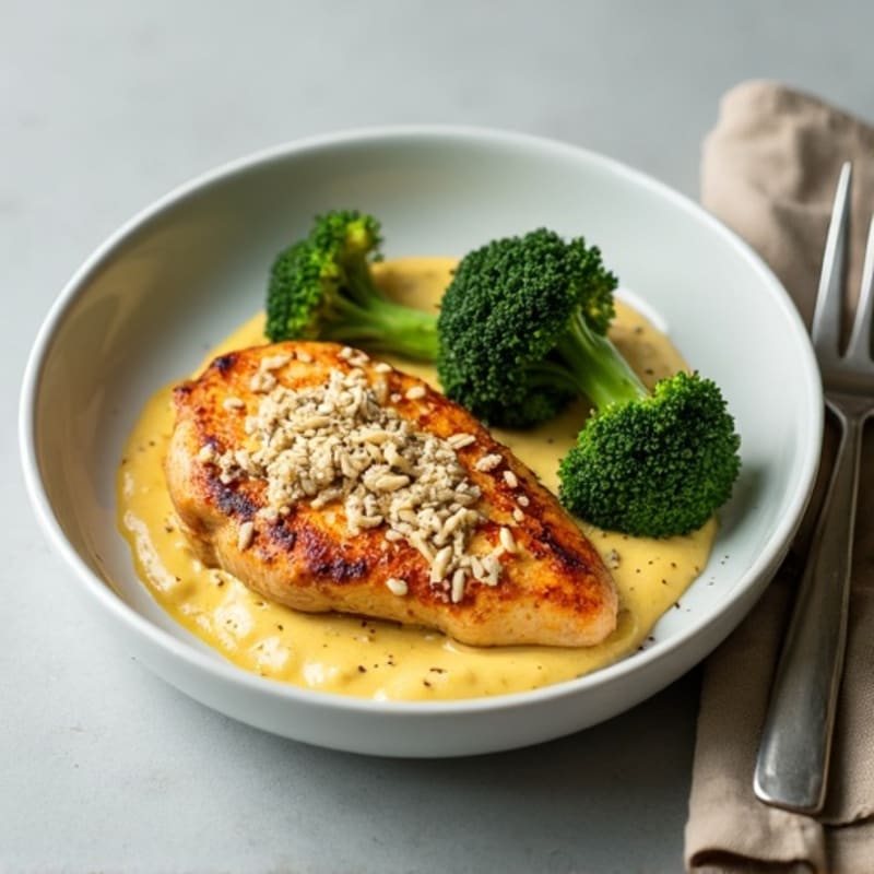Creamy Spiced Chicken with Roasted Broccoli