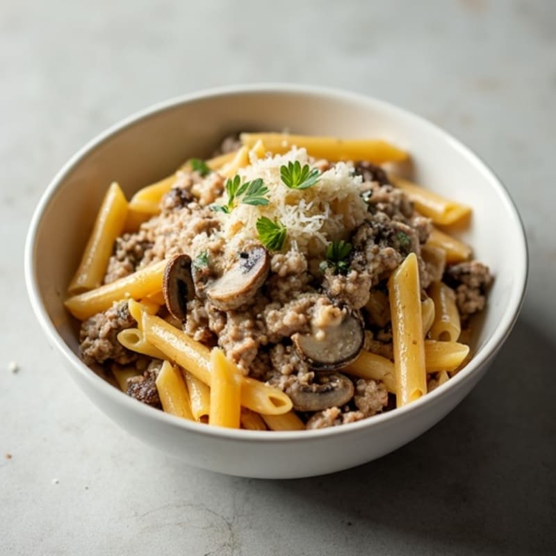 Lean Beef and Mushroom Pasta with Creamy Sauce