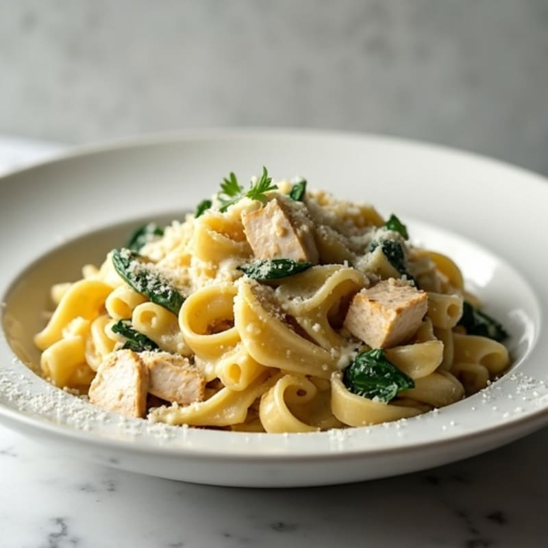 Healthy Creamy Chicken Alfredo Pasta
