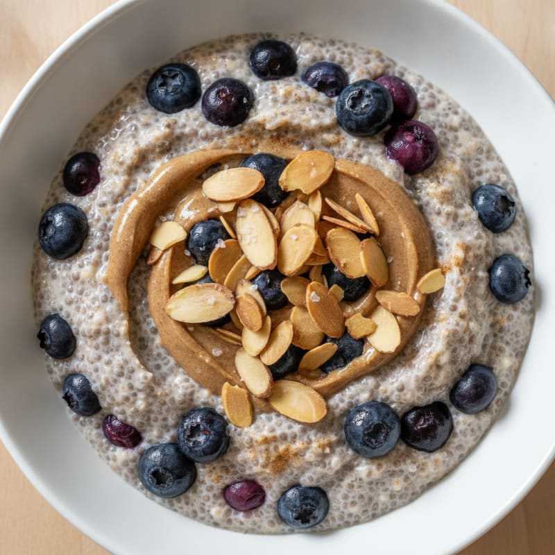 Blueberry Almond Chia Seed Pudding