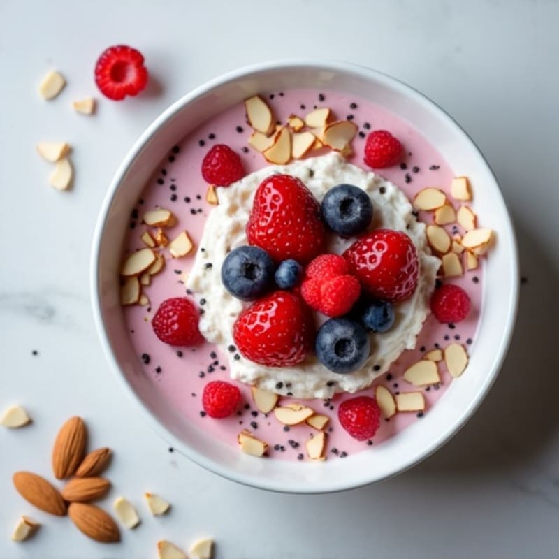Greek Yogurt Protein Pudding with Mixed Berries