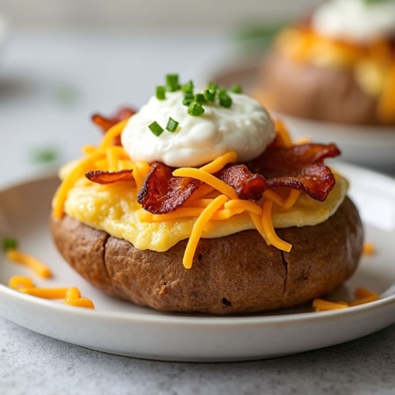 Loaded Baked Potatoes with Smoky Lean Bacon and Creamy Cheddar